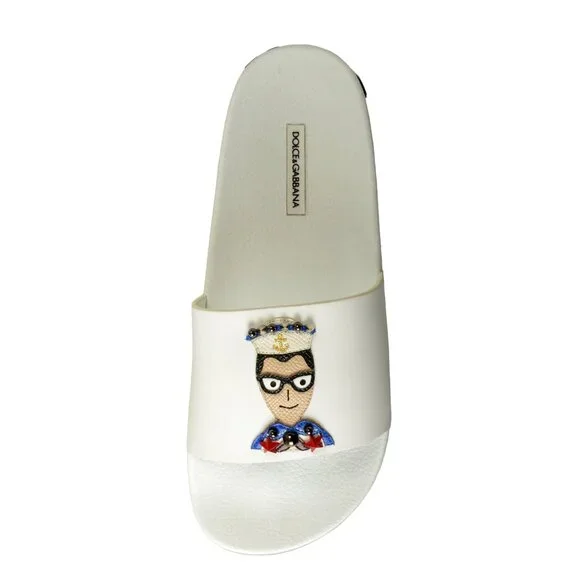 Dolce & Gabbana Men\'s Logo Print Flip Flops Slides Shoes US 12 IT 45 Dolce & Gabbana Men main image 3